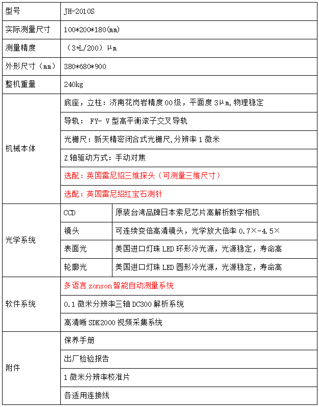 JH-2010系列影像測(cè)量?jī)x